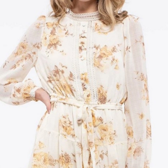 LOVE IS A ROSE❣️NEW Floral Boutique Mini Dress - Picture 7 of 8